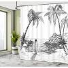 Ambesonne Cartoon Stall Shower Curtain, Happy Rubber Duck and Bubbles Pattern Theme Art, Fabric Bathroom Decor Set with Hooks, 36″ W x 72″ L, Yellow Aqua(White and Black)