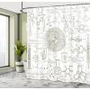 Ambesonne Cartoon Stall Shower Curtain, Happy Rubber Duck and Bubbles Pattern Theme Art, Fabric Bathroom Decor Set with Hooks, 36″ W x 72″ L, Yellow Aqua(White Umber)