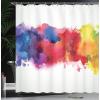 Ambesonne Cartoon Stall Shower Curtain, Happy Rubber Duck and Bubbles Pattern Theme Art, Fabric Bathroom Decor Set with Hooks, 36″ W x 72″ L, Yellow Aqua(Yellow Blue)