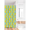 Ambesonne Cartoon Stall Shower Curtain, Happy Rubber Duck and Bubbles Pattern Theme Art, Fabric Bathroom Decor Set with Hooks, 36″ W x 72″ L, Yellow Aqua(Yellow Aqua)