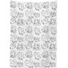Ambesonne Cartoon Tablecloth, Black and White Doodle Style Various States Running Sleeping Eating, Rectangular Table Cover for Dining Room Kitchen Decor, 60″ X 84″, Black White