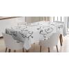 Ambesonne Cartoon Tablecloth, Black and White Doodle Style Various States Running Sleeping Eating, Rectangular Table Cover for Dining Room Kitchen Decor, 60″ X 84″, Black White