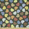 Ambesonne Hearts Fabric by The Yard, Romantic Valentine’s Day Inspired of Love Pattern Doodle Style Illustration, Stretch Knit Fabric for Clothing Sewing and Arts Crafts, 1 Yard, Multicolor(Multicolor)