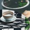Ambesonne Ice Cream Fitted Round Tablecloth, Delicate Pattern of Colorful Design Dots and Hearts on Plain Back Cartoon, All Around Elastic Fabric Table Cover, 40″- 44″ Diameter, Pink Blue Apricot(Dark Grey Green Off White)