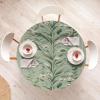 Ambesonne Ice Cream Fitted Round Tablecloth, Delicate Pattern of Colorful Design Dots and Hearts on Plain Back Cartoon, All Around Elastic Fabric Table Cover, 40″- 44″ Diameter, Pink Blue Apricot(Pale Khaki Pale Green)
