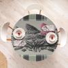 Ambesonne Ice Cream Fitted Round Tablecloth, Delicate Pattern of Colorful Design Dots and Hearts on Plain Back Cartoon, All Around Elastic Fabric Table Cover, 40″- 44″ Diameter, Pink Blue Apricot(Grey Teal Pale Ruby)