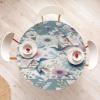 Ambesonne Ice Cream Fitted Round Tablecloth, Delicate Pattern of Colorful Design Dots and Hearts on Plain Back Cartoon, All Around Elastic Fabric Table Cover, 40″- 44″ Diameter, Pink Blue Apricot(Dark Sea Green Blush Teal)