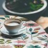 Ambesonne Ice Cream Fitted Round Tablecloth, Delicate Pattern of Colorful Design Dots and Hearts on Plain Back Cartoon, All Around Elastic Fabric Table Cover, 40″- 44″ Diameter, Pink Blue Apricot(Blush White Olive Green)