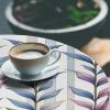 Ambesonne Ice Cream Fitted Round Tablecloth, Delicate Pattern of Colorful Design Dots and Hearts on Plain Back Cartoon, All Around Elastic Fabric Table Cover, 40″- 44″ Diameter, Pink Blue Apricot(Blue Lavender Green)