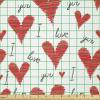 Ambesonne Love Fabric by The Yard, Hand Written I Love You Phrases Heart Valentines Day Inspiration, Stretch Knit Fabric for Clothing Sewing and Arts Crafts, 1 Yard, Vermilion Black White(Vermilion Black White)