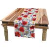 Ambesonne Love Table Runner, Pattern Valentine’s Day with Flowers and Butterfly Holiday Love Antiquity Vintage, Rectangle Scarf for Dining Room Kitchen Table Setting Decor, 12″ X 72″, Beige Brown Red(Scarlet White and Lavender)