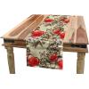 Ambesonne Love Table Runner, Pattern Valentine’s Day with Flowers and Butterfly Holiday Love Antiquity Vintage, Rectangle Scarf for Dining Room Kitchen Table Setting Decor, 12″ X 72″, Beige Brown Red(Beige Brown Red)