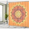 Ambesonne Manly Shower Curtain, Cartoon Hot-Rod Truck Antique Old Model Automobile Transport Nostalgia Illustration, Cloth Fabric Bathroom Decor Set with Hooks, 69″ W x 70″ L, Orange Black(Orange Yellow)