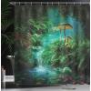 Ambesonne Manly Shower Curtain, Cartoon Hot-Rod Truck Antique Old Model Automobile Transport Nostalgia Illustration, Cloth Fabric Bathroom Decor Set with Hooks, 69″ W x 70″ L, Orange Black(Green Teal)
