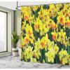 Ambesonne Manly Shower Curtain, Cartoon Hot-Rod Truck Antique Old Model Automobile Transport Nostalgia Illustration, Cloth Fabric Bathroom Decor Set with Hooks, 69″ W x 70″ L, Orange Black(Yellow Green)