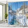 Ambesonne Manly Shower Curtain, Cartoon Hot-Rod Truck Antique Old Model Automobile Transport Nostalgia Illustration, Cloth Fabric Bathroom Decor Set with Hooks, 69″ W x 70″ L, Orange Black(White Blue)