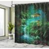 Ambesonne Manly Shower Curtain, Cartoon Hot-Rod Truck Antique Old Model Automobile Transport Nostalgia Illustration, Cloth Fabric Bathroom Decor Set with Hooks, 69″ W x 70″ L, Orange Black(Green Teal)