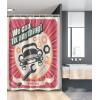 Ambesonne Manly Shower Curtain, Cartoon Hot-Rod Truck Antique Old Model Automobile Transport Nostalgia Illustration, Cloth Fabric Bathroom Decor Set with Hooks, 69″ W x 70″ L, Orange Black(Multi Color)