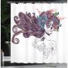 Ambesonne Manly Shower Curtain, Cartoon Hot-Rod Truck Antique Old Model Automobile Transport Nostalgia Illustration, Cloth Fabric Bathroom Decor Set with Hooks, 69″ W x 70″ L, Orange Black(Purple Green)
