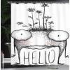 Ambesonne Manly Shower Curtain, Cartoon Hot-Rod Truck Antique Old Model Automobile Transport Nostalgia Illustration, Cloth Fabric Bathroom Decor Set with Hooks, 69″ W x 70″ L, Orange Black(Black White)