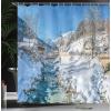 Ambesonne Manly Shower Curtain, Cartoon Hot-Rod Truck Antique Old Model Automobile Transport Nostalgia Illustration, Cloth Fabric Bathroom Decor Set with Hooks, 69″ W x 70″ L, Orange Black(White Blue)