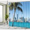 Ambesonne Manly Shower Curtain, Cartoon Hot-Rod Truck Antique Old Model Automobile Transport Nostalgia Illustration, Cloth Fabric Bathroom Decor Set with Hooks, 69″ W x 70″ L, Orange Black(Blue)