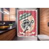 Ambesonne Manly Shower Curtain, Cartoon Hot-Rod Truck Antique Old Model Automobile Transport Nostalgia Illustration, Cloth Fabric Bathroom Decor Set with Hooks, 69″ W x 70″ L, Orange Black(Multi Color)