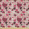 Ambesonne Romantic Fabric by The Yard, Valentines Day Pattern with Heart Shapes in Gradient Pastel Love, Stretch Knit Fabric for Clothing Sewing and Arts Crafts, 1 Yard, Coral Maroon and Magenta(Coral Maroon and Magenta)