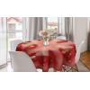 Ambesonne Round Hearts Tablecloth, 60″ Pink, Valentine’s Day(Pale Ruby Scarlet)
