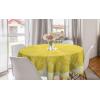 Ambesonne Round Hearts Tablecloth, 60″ Pink, Valentine’s Day(White Mustard)