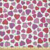 Ambesonne Valentine’s Day Fabric by The Yard, Love Themed Simple Pattern with Hearts, Stretch Knit Fabric for Clothing Sewing and Arts Crafts, 2 Yards, Pink Fuchsia