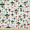 Ambesonne Valentines Fabric by The Yard, Valentines Day Themed Love Illustration of Hearts with Ornaments, Stretch Knit Fabric for Clothing Sewing and Arts Crafts, 2 Yards, Orange Red Black(Orange Red Black)