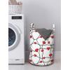 Ambesonne Valentines Laundry Bag, Geometric Themed Illustration with Lines and Hearts Romantic Valentines Day, Hamper Basket with Handles Drawstring Closure for Laundromats, 13″ x 19″, Red Black White
