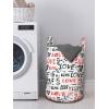 Ambesonne Valentines Laundry Bag, Hand Drawn Love Lettering Doodle Style Design with Brush Stroke Effect, Hamper Basket with Handles Drawstring Closure for Laundromats, 13″ x 19″, Black Red White