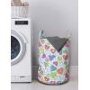 Ambesonne Valentines Laundry Bag, Various Kinds of Hand Drawn Style Colorful Hearts with Wings Arrows and Flowers, Hamper Basket with Handles Drawstring Closure for Laundromats, 13″ x 19″, Multicolor
