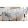 Ambesonne Cartoon Tablecloth, Black and White Doodle Style Various States Running Sleeping Eating, Rectangular Table Cover for Dining Room Kitchen Decor, 60″ X 84″, Black White