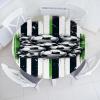 Dark Grey Green Off White