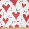 Ambesonne Love Fabric by The Yard, Hand Written I Love You Phrases Heart Valentines Day Inspiration, Stretch Knit Fabric for Clothing Sewing and Arts Crafts, 1 Yard, Vermilion Black White(Vermilion Black White)