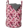 Ambesonne Romantic Laundry Bag, Valentines Day Pattern with Heart Shapes in Gradient Pastel Love, Hamper Basket with Handles Drawstring Closure for Laundromats, 13″ x 19″, Coral Maroon and Magenta