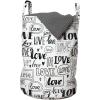Ambesonne Valentines Day Laundry Bag, Love Words Hand Drawn Like Romantic Message Couples Passion, Hamper Basket with Handles Drawstring Closure for Laundromats, 13″ x 19″, Charcoal Grey and White