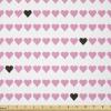 Ambesonne Vintage Valentine Fabric by The Yard, Horizontal Order Pattern Bicolour Hearts Symmetry, Stretch Knit Fabric for Clothing Sewing and Arts Crafts, 1 Yard, Charcoal Grey Pink(Charcoal Grey Pink)
