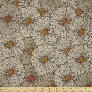 Ambesonne Boxer Dog Fabric by The Yard, Cartoon Purebred Dogs Paw Prints and Bones, Microfiber Fabric for Arts and Crafts Textiles & Decor, 1 Yard, Brown Caramel(Orange Marigold)