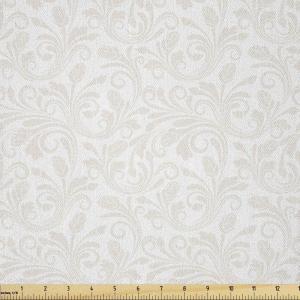 Ambesonne Boxer Dog Fabric by The Yard, Cartoon Purebred Dogs Paw Prints and Bones, Microfiber Fabric for Arts and Crafts Textiles & Decor, 1 Yard, Brown Caramel(Beige White)