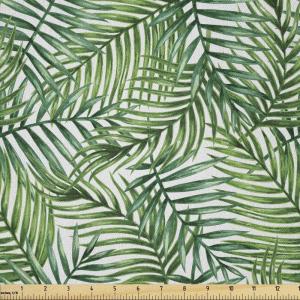 Ambesonne Boxer Dog Fabric by The Yard, Cartoon Purebred Dogs Paw Prints and Bones, Microfiber Fabric for Arts and Crafts Textiles & Decor, 1 Yard, Brown Caramel(Green White)