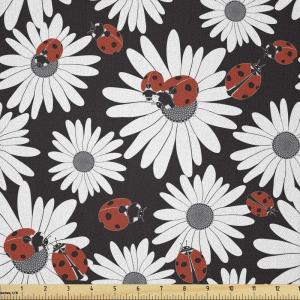Ambesonne Boxer Dog Fabric by The Yard, Cartoon Purebred Dogs Paw Prints and Bones, Microfiber Fabric for Arts and Crafts Textiles & Decor, 1 Yard, Brown Caramel(Coral Black)