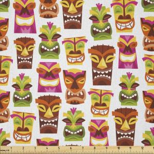 Ambesonne Boxer Dog Fabric by The Yard, Cartoon Purebred Dogs Paw Prints and Bones, Microfiber Fabric for Arts and Crafts Textiles & Decor, 1 Yard, Brown Caramel(Brown Beige)
