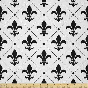 Ambesonne Boxer Dog Fabric by The Yard, Cartoon Purebred Dogs Paw Prints and Bones, Microfiber Fabric for Arts and Crafts Textiles & Decor, 1 Yard, Brown Caramel(Charcoal)