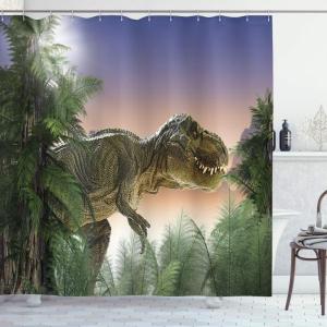 Ambesonne Cartoon Shower Curtain, Animal Map of The World for Cartoon Mountains Forests Happy Atlas, Cloth Fabric Bathroom Decor Set with Hooks, 69″ W x 84″ L, Yellow Green and Pale Blue(Peach Green Blue)