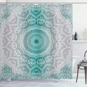 Ambesonne Cartoon Shower Curtain, Animal Map of The World for Cartoon Mountains Forests Happy Atlas, Cloth Fabric Bathroom Decor Set with Hooks, 69″ W x 84″ L, Yellow Green and Pale Blue(Teal and Grey)
