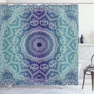 Ambesonne Cartoon Shower Curtain, Animal Map of The World for Cartoon Mountains Forests Happy Atlas, Cloth Fabric Bathroom Decor Set with Hooks, 69″ W x 84″ L, Yellow Green and Pale Blue(Night Blue)
